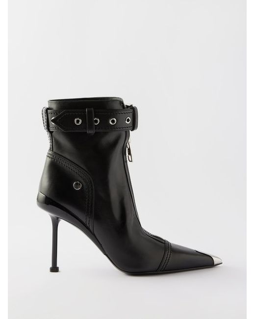 Alexander McQueen Punk 65 Leather Ankle Boots
