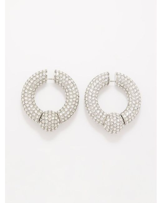 Balenciaga Mega Crystal-embellished Hoop Earrings