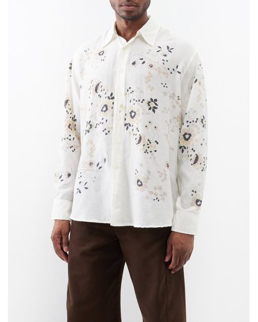 Our Legacy Above print Cotton-blend Shirt