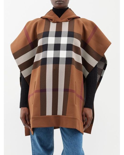 Burberry Checked Twill Hooded Poncho