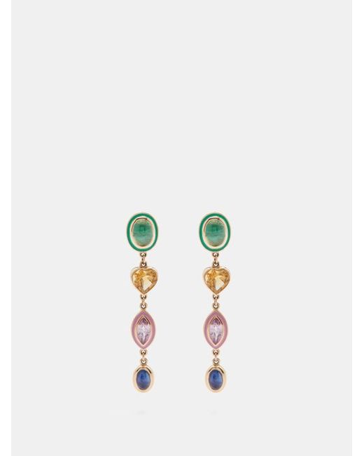 Alison Lou Sapphire 14kt Gold Drop Earrings