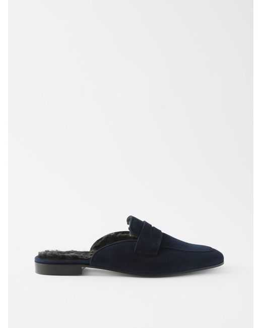 Bougeotte Backless Suede Penny Loafers