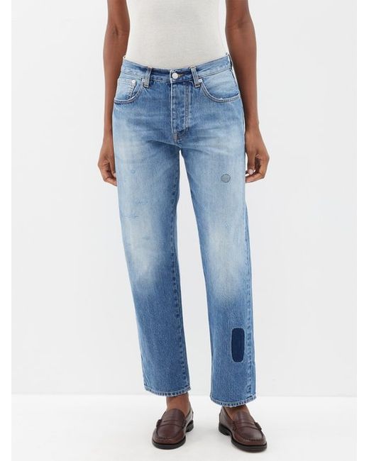 Fortela John Patched Straight-leg Jeans