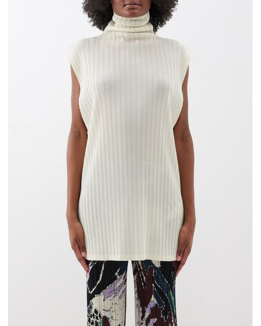 Pleats Please By Issey Miyake Roll-neck Technical-pleated Top