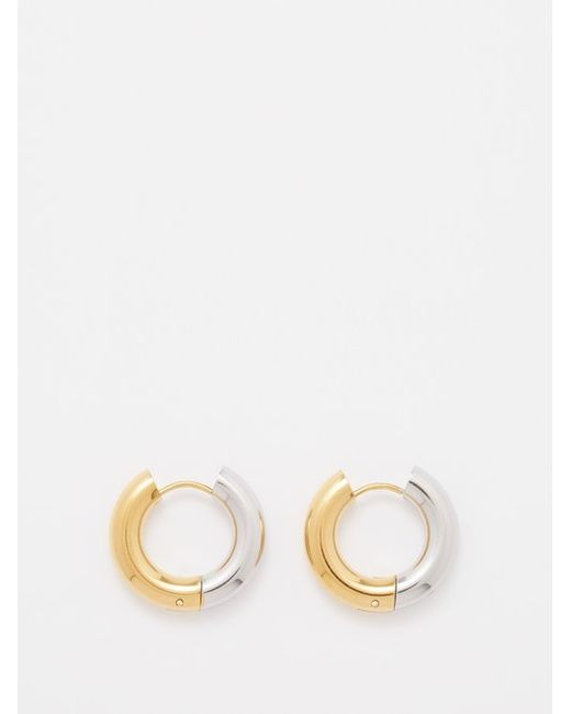 Fallon Two-tone 18kt Gold Rhodium-plated Hoop Earrings