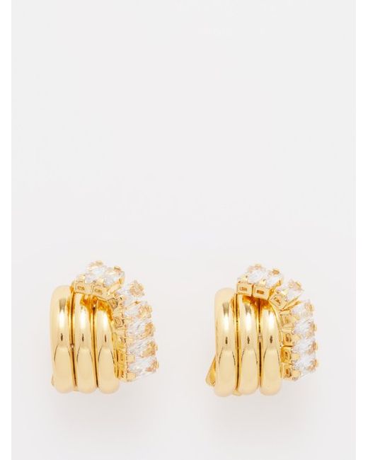 Fallon Triple Wrap Crystal Gold-plated Hoop Earrings