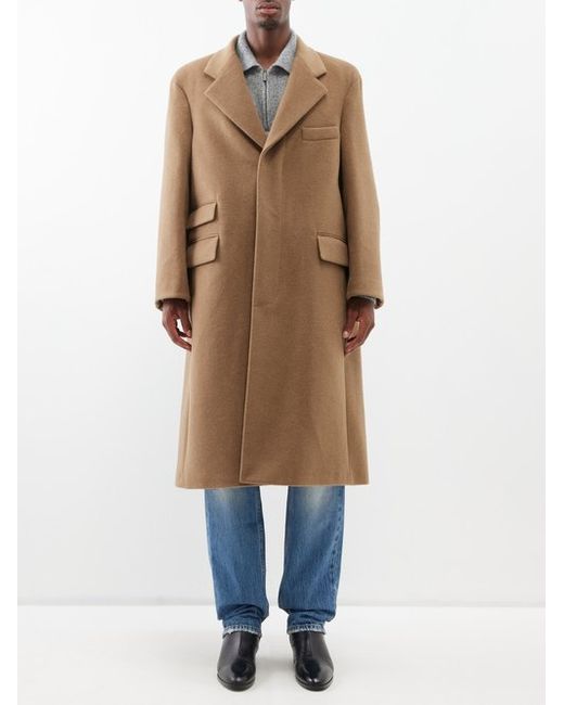 Saint Laurent Single-breasted Oversized Wool Coat