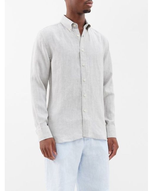 120 Lino Buttoned-down Linen Shirt