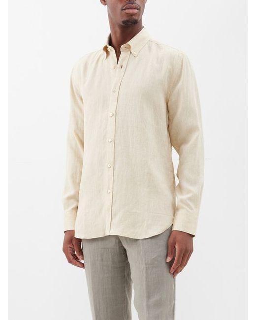 120 Lino Buttoned-down Linen Shirt
