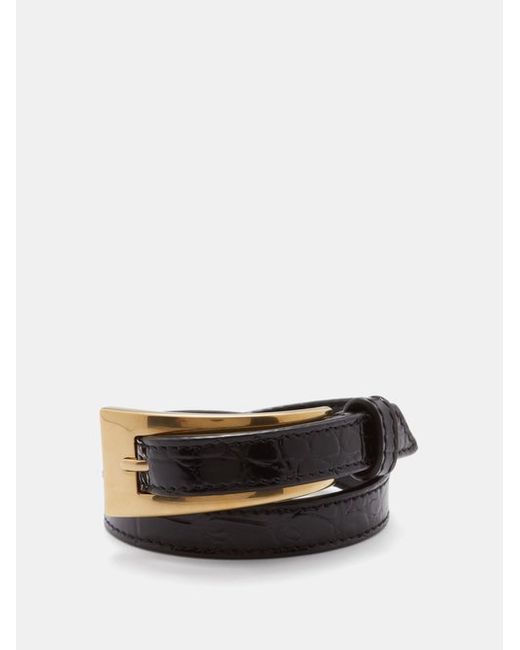 Saint Laurent Buckled Leather Bracelet