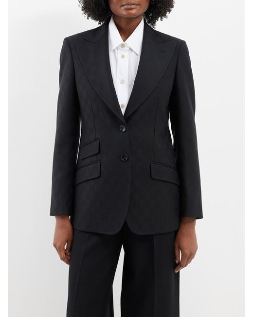 Gucci GG-jacquard Wool-twill Suit Jacket