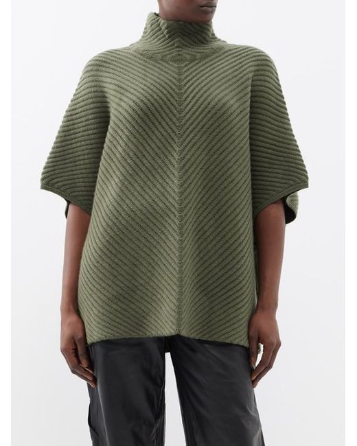 Arch4 Ribbed-knit Cashmere Poncho