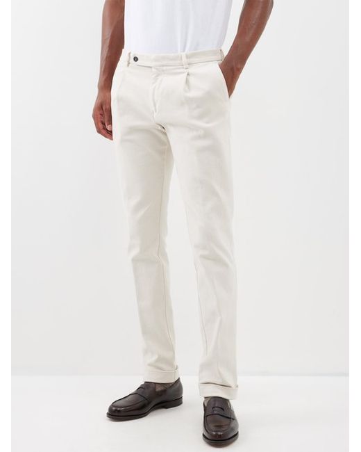 Thom Sweeney Pleated Cotton-blend Twill Chinos