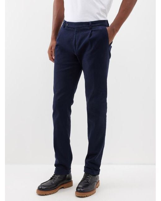 Thom Sweeney Pleated Cotton-blend Twill Chinos