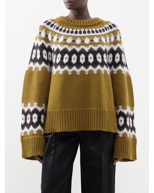 Khaite Halo Fair Isle-jacquard Cashmere-blend Sweater