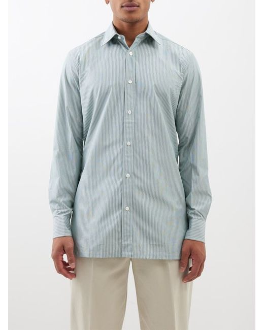 Charvet Striped Slim-fit Cotton-poplin Shirt