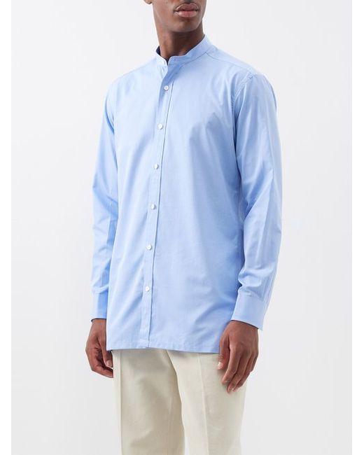 Charvet Stand-collar Slim-fit Cotton-poplin Shirt