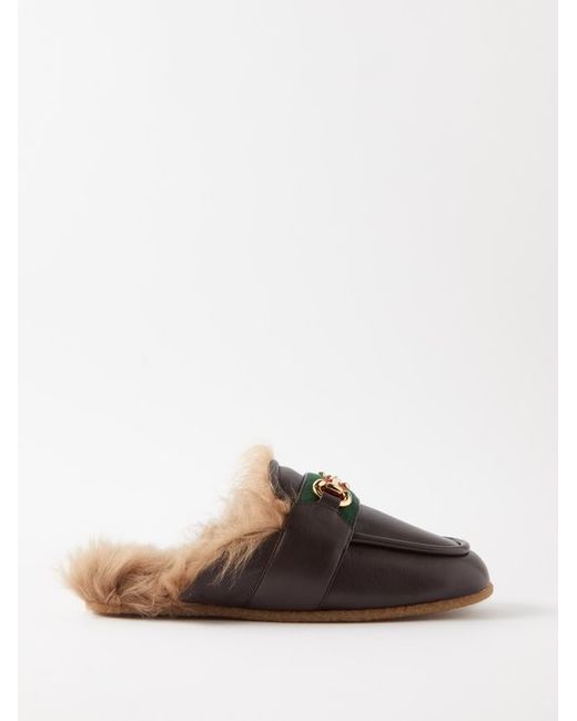 Gucci Airel Horsebit Leather Backless Loafers