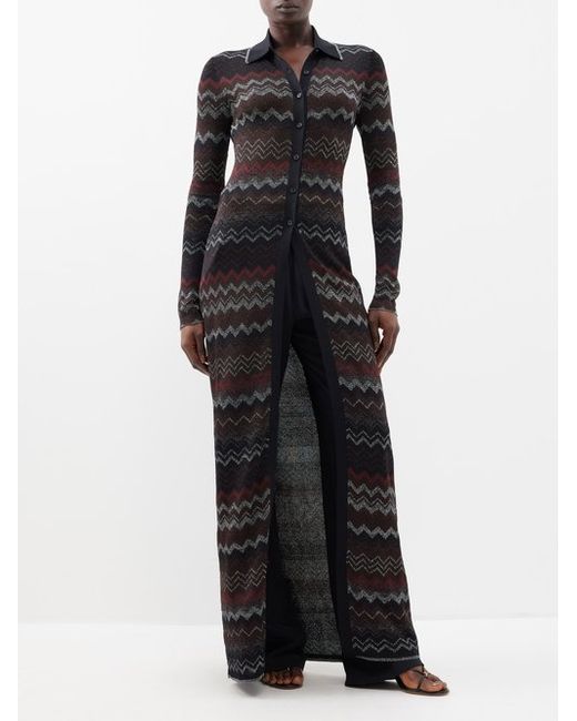 Missoni Zigzag-knit Longline Cardigan