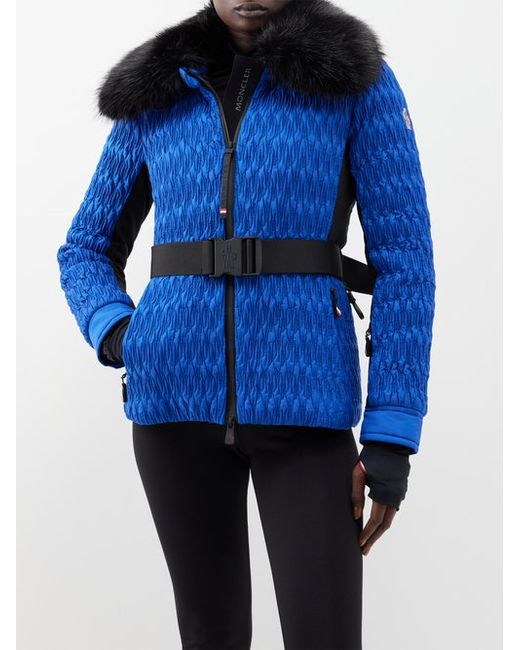 Moncler Grenoble Plantrey Faux-fur Collar Belted Ski Jacket