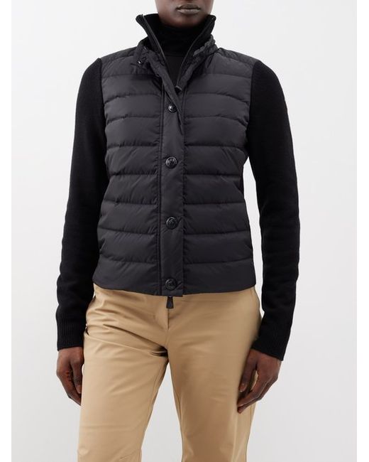 Moncler Grenoble Down-panelled Wool-blend Cardigan