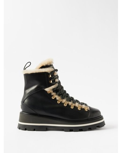 Jimmy Choo Chike Shearling-lined Leather Boots