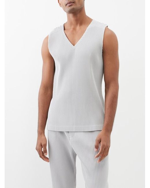 Homme Pliss Issey Miyake Technical-pleated Tank Top