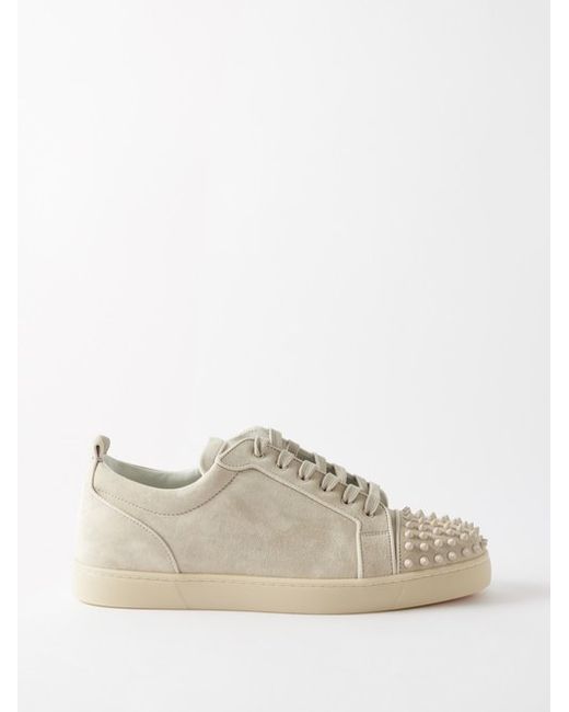Christian Louboutin Louis Junior Spike-embellished Suede Trainers