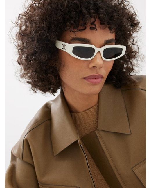 Celine Triomphe Slim Cat-eye Acetate Sunglasses