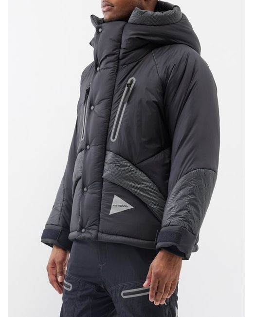 And Wander Quilted Shell Hooded Jacket