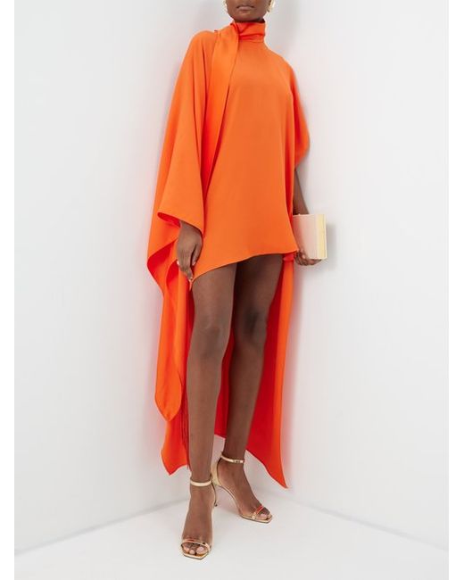 Taller Marmo California Asymmetric Crepe Kaftan Mini Dress