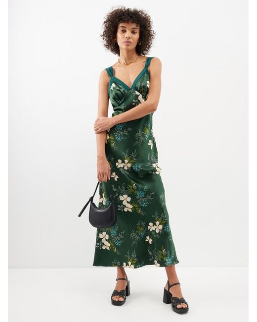 Reformation Neola Floral-print Silk Midi Dress