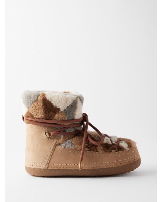 Inuikii Patchwork-shearling Suede Snow Boots