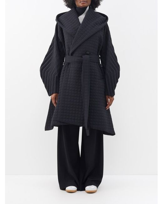 Issey Miyake Belted Quilted-shell Coat