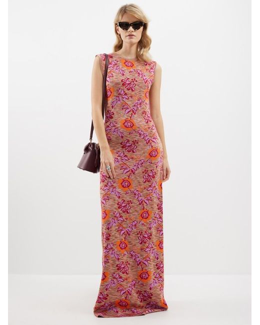 Etro Floral-jacquard Knitted Maxi Dress