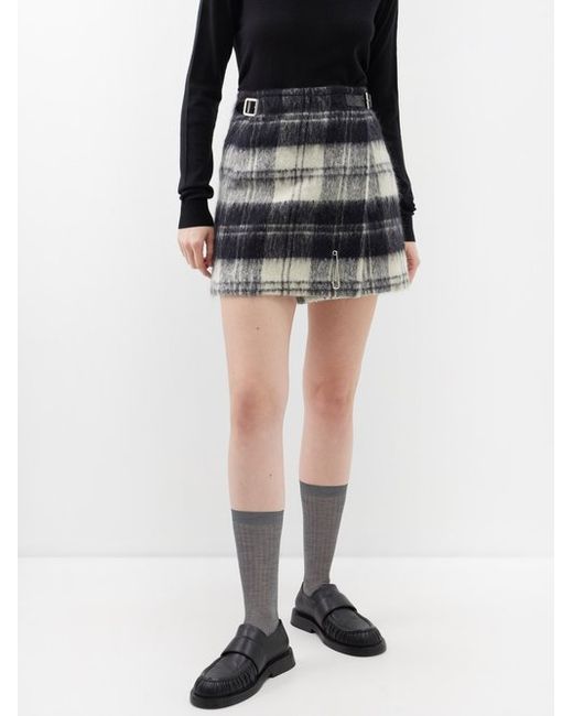 Le Kilt Mini Checked Wool-blend Wrap Skirt