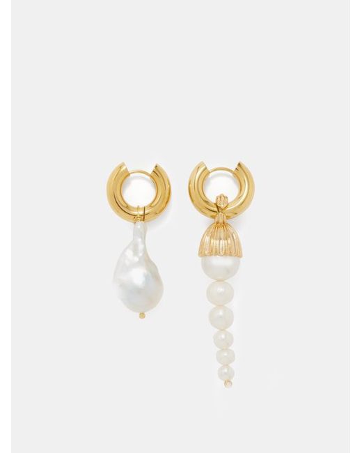 Timeless Pearly Mismatched Pearl Hoop Earrings