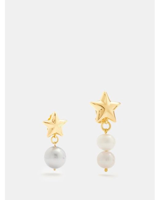 Timeless Pearly Mismatched Pearl 24kt Gold-plated Clip Earrings