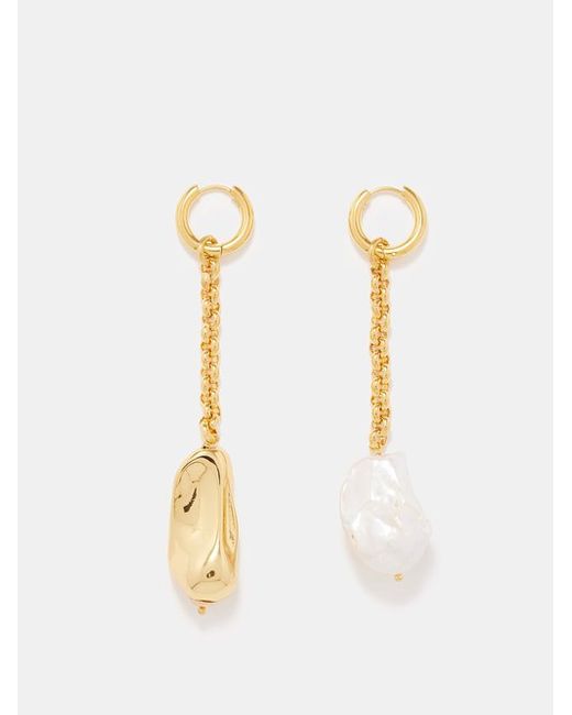 Timeless Pearly Mismatched Pearl 24kt Gold-plated Earrings