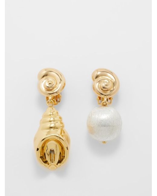 Timeless Pearly Mismatched Pearl 24kt Gold-plated Clip Earrings