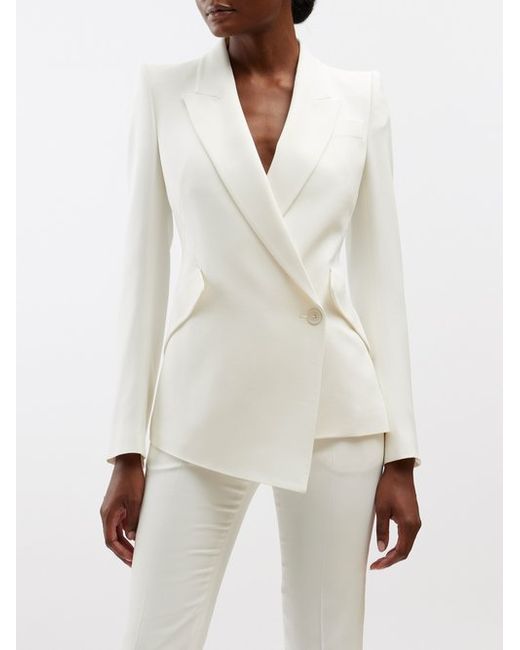 Alexander McQueen Asymmetric Double-breasted Crepe Jacket