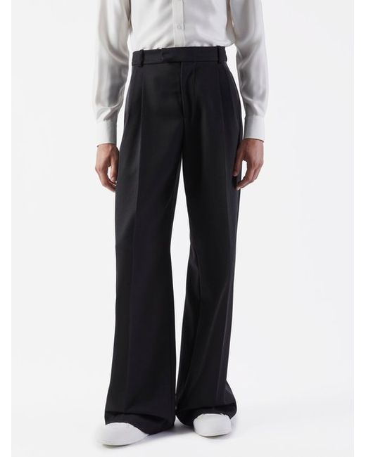 Alexander McQueen High-rise Pleated Twill Wide-leg Trousers