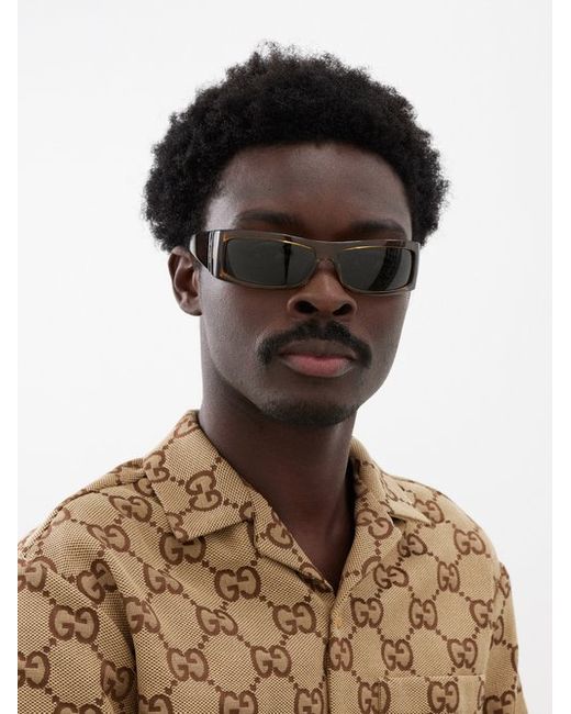 Gucci Rectangular Acetate Sunglasses