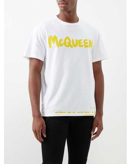 Alexander McQueen Graffiti Logo-print Cotton-jersey T-shirt