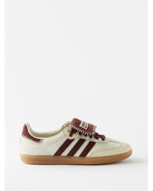 Adidas X Wales Bonner Samba Leather And Calf Hair Trainers