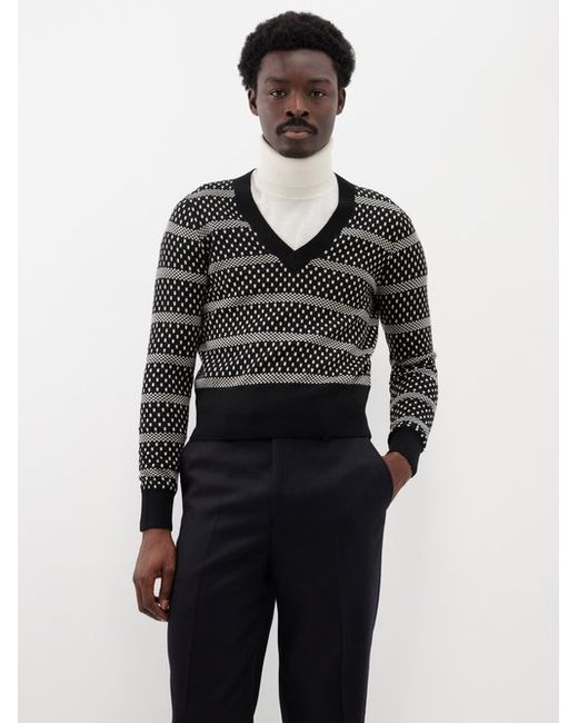 Ben Cobb x Tiger of Sweden Cobera V-neck Geometric-jacquard Wool Sweater