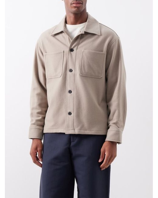 Frame Twin-pocket Wool-blend Flannel Overshirt