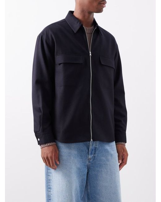 Frame Modern Zipped Wool-blend Flannel Overshirt