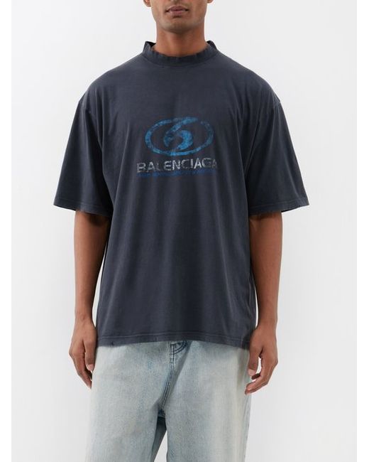 Balenciaga Oversized Logo-print Cotton-jersey T-shirt