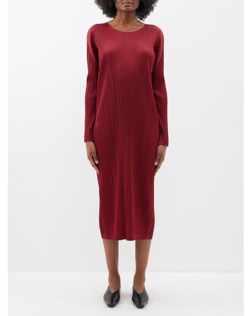 Pleats Please By Issey Miyake Technical-pleated Midi Dress
